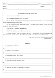 Interpretação de texto: O cavalinho branco do sorriso azul - 3º ou 4º ano