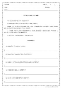 Interpretação de texto: O sítio do tio Salomão - 2º ou 3º ano do ensino fundamental