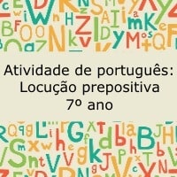 Atividade de português: Locução prepositiva - 7º ano