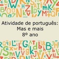 Atividade de português: Mas e mais - 8º ano