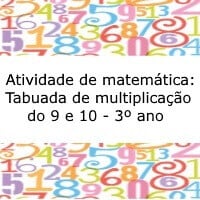 Matemática, tabuada de multiplicação do 9 e 10 para o terceiro ano