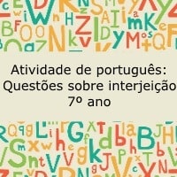 Atividade de português: Questões sobre interjeição - 7º ano