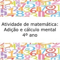 Atividade de matemática: Adição e cálculo mental - 4º ano