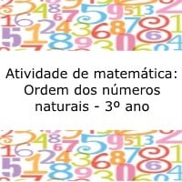 Atividade de matemática: Ordem dos números naturais - 3º ano
