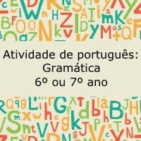 Atividade de português: Gramática - 6º ou 7º ano