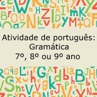 Atividade de português: Gramática - 7º, 8º ou 9º