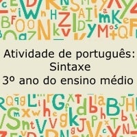 Atividade de Português: Sintaxe - 3º ano do ensino médio