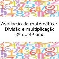 Avaliação de Matemática: Divisão e multiplicação - 3º ou 4º ano
