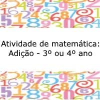 Exercícios de matemática: Adição - 3º ou 4º ano