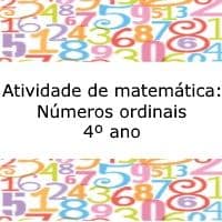 Exercícios de matemática: Números ordinais - 4º ano