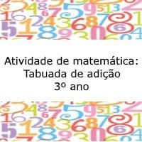 Atividade de matemática: Tabuada da adição - 3º ano
