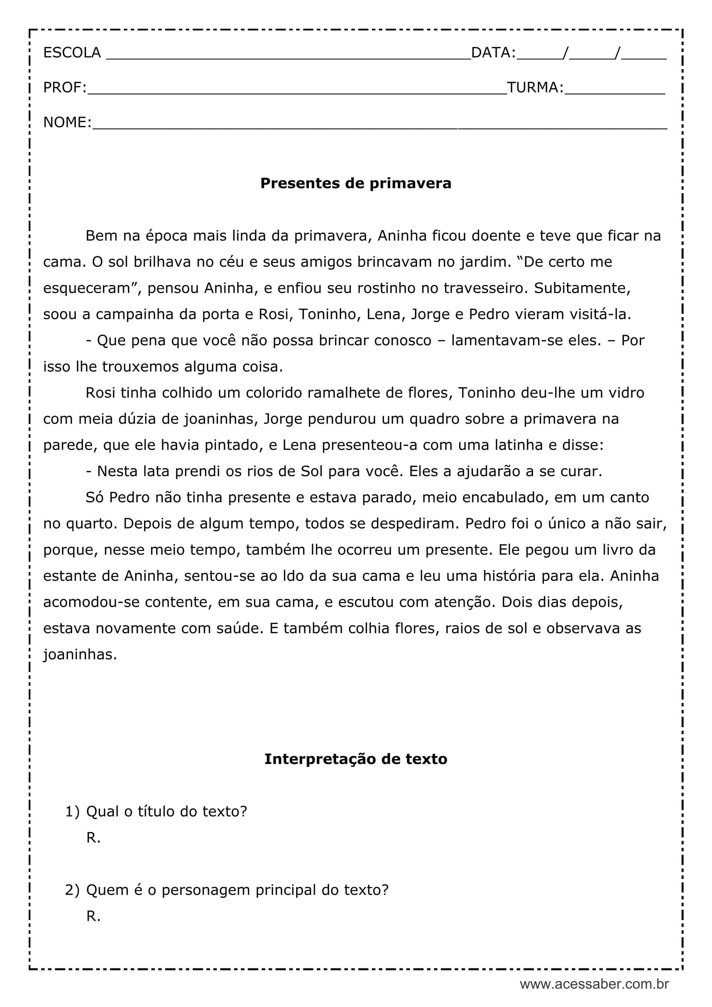 Interpretação Do Poema A Primavera Endoideceu Com Gabarito